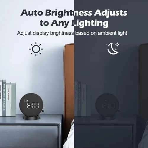 Vista 6 de REACHER Reloj despertador ruidoso para personas que duermen mucho para adultos/niños/adolescentes, reloj despertador vibratorio con agitador de cama
