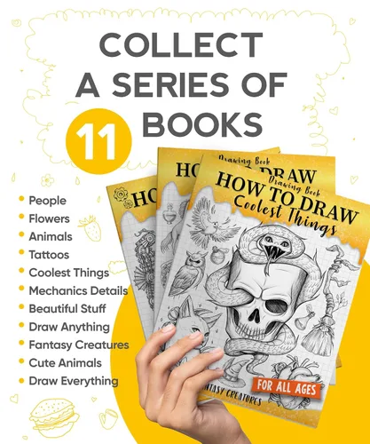 Vista 3 de Drawing Book How to Draw Coolest Things Fantasy Creatures This Step-By-Step Guide Will Teach You Draw. Basic and Beyond.