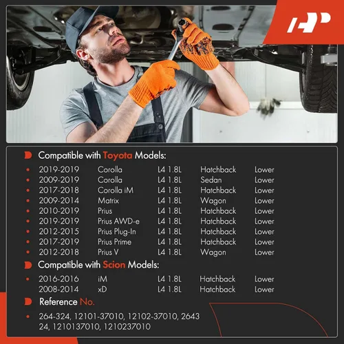 Vista 2 de A-Premium Cárter inferior de aceite de motor con tapón de drenaje compatible con Scion xD 2008-2014 iM Toyota Corolla 2009-2019 Matrix 2009-2014