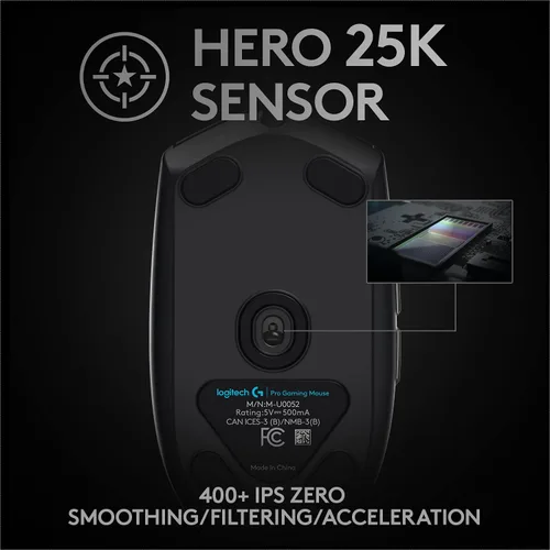 Vista 2 de Logitech Ratón para juegos con cable G Pro sensor Hero 16K 16000 DPI RGB ultra ligero 6 botones programables memoria a bordo construido para Esport