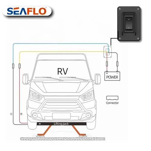 Vista 8 de SEAFLO Interruptor de balancín de potencia con interruptor de gato estabilizador, máximo 30 amperios, 12 V/24 V, extensión retráctil, arnés