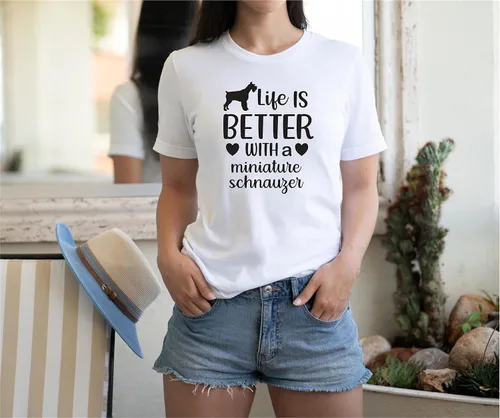 Vista 2 de SEC Apparel Schnauzer Miniatura Parches termoadhesivos Transferencias Letras Apliques para camisetas Ropa de tela (Love my Miniature Schnauzer)
