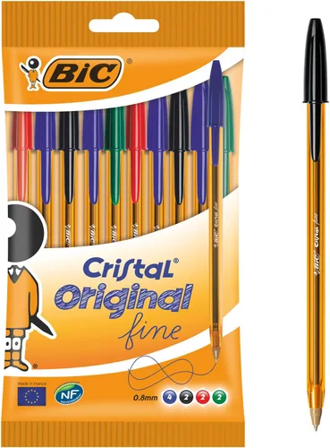 Vista 2 de BIC - Bolígrafos Cristal Original Fine, color azul, caja de 50