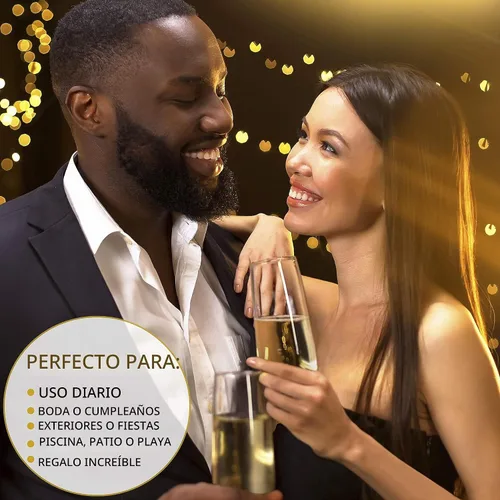 Vista 5 de Bravario Copas de champán de plástico irrompibles sin tallo, vasos de plástico 100% Tritan inastillables, reutilizables, sin BPA, 8.5 onzas, juego