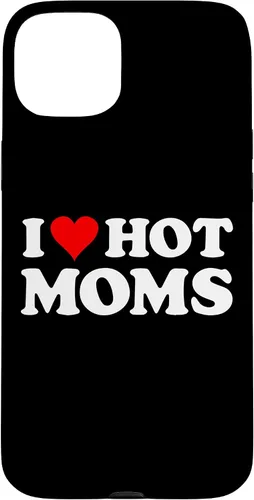 Vista 9 de Funda con texto en inglés "I Love Hot Moms Red Heart para iPhone 16
