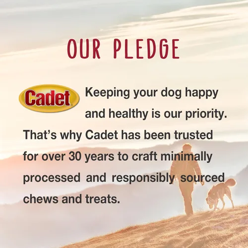 Vista 10 de Cadet Bully Sticks para perros grandes, pizza de carne de res totalmente natural, masticables de larga duración sin cuero crudo para masticadores