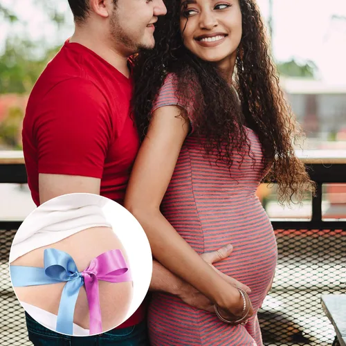 Vista 6 de DIRAVO Banda para el vientre de maternidad para embarazo, antideslizante, de silicona, elástica, para el embarazo