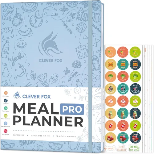 Vista 8 de Clever Fox Planificador de comidas PRO - Diario semanal de preparación de comidas con lista de comestibles y rastreador de pérdida de peso - Libro