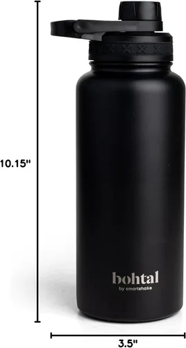 Vista 6 de Smartshake Bohtal Botella de agua aislada de 32.5 fl oz/32 onzas, botella de agua de acero inoxidable duradera, botella de agua a prueba de fugas