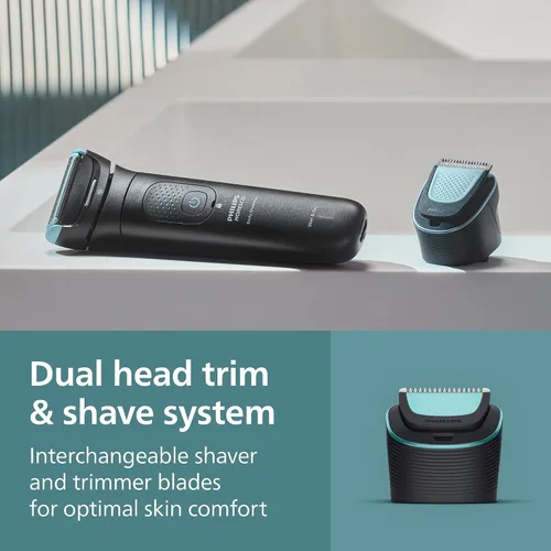 Vista 6 de Philips Norelco Body Groomer serie 7000, recortador corporal completo para hombre, cabezal flexible 2D que sigue el contorno, sistema de afeitado