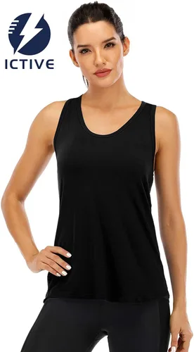 Vista 2 de ICTIVE - Camiseta deportiva sin mangas con espalda cruzada, para mujer, ideal para yoga