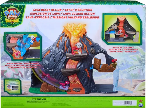 Vista 9 de PAW Patrol The Dino Movie Super Lava Blast Volcano Playset with 2 Figures