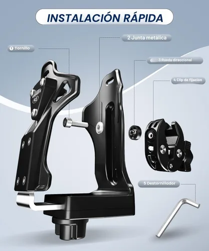 Vista 8 de FODSPORTS Portavasos para motocicleta, ATV, soporte mejorado para bebidas de motocicleta con abrazadera de metal de 0.5 a 1.57 pulgadas, soporte