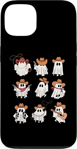 Vista 7 de Carcasa espeluznante divertida para iPhone 16 Boo Haw Western Cowboy Ghost Cowgirl