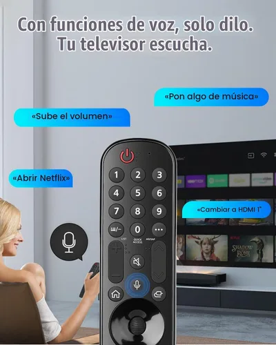 Vista 4 de Control remoto de voz de repuesto para televisores inteligentes LG 2019-2024, compatible con Magic Remote AN-MR20/21/22/23/24GA con puntero, 2 años