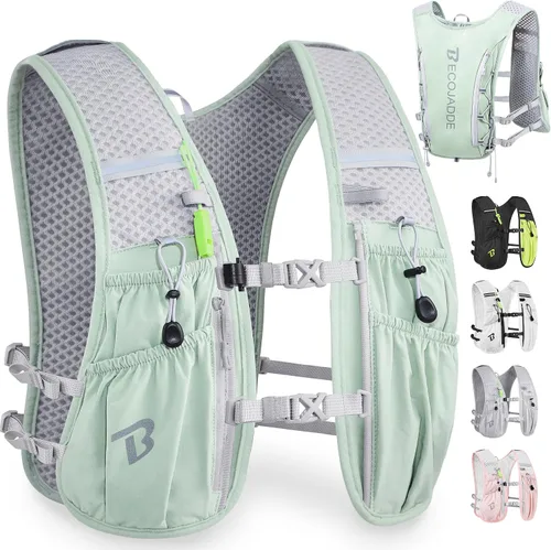 Vista 31 de BECOJADDE Chaleco de Hidratación Mochila para Correr para Hombres Mujeres, Mochila de Hidratación Ligera de 5L para Correr, Chaleco de Hidratación