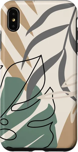 Vista 11 de Funda abstracta minimalista exótica para iPhone 16 Tropical Botanical Beige Brown