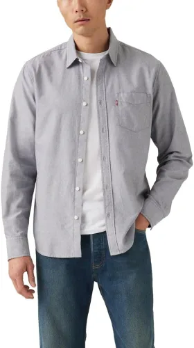 Vista 42 de Levi's - Camisa clásica de manga larga con 1 bolsillo con botones para hombre Caviar