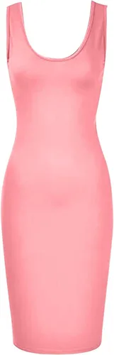 Vista 3 de Oiumov Vestidos de verano sin mangas para mujer, sexy, ajustado, bonito estampado de mariposa, sin mangas, básico, vestido de fiesta por debajo