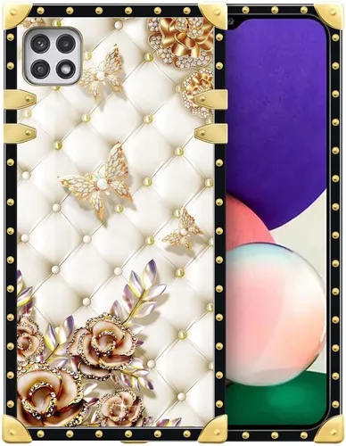 Vista 10 de Funda compatible con Samsung Galaxy A03S 4G, TPU suave de lujo y parte trasera de policarbonato duro para niñas y mujeres, funda protectora a prueba