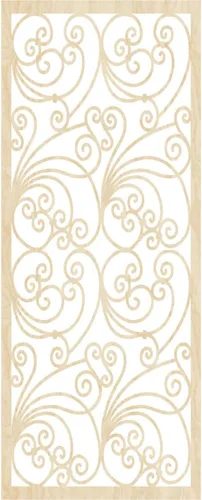 Vista 2 de 9 3/8"W x 24 3/8"H x 1/4"T Marilla Decorativos Paneles de Pared de Madera Calado, Abedul