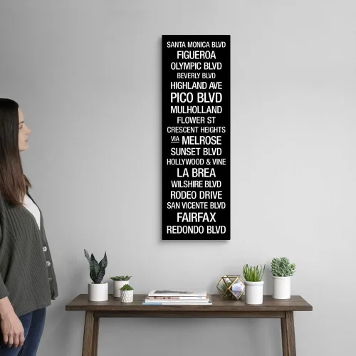 Vista 2 de Tipografía de la ciudad: Impresión artística de la pared de LA Streets, obra de arte de Hollywood