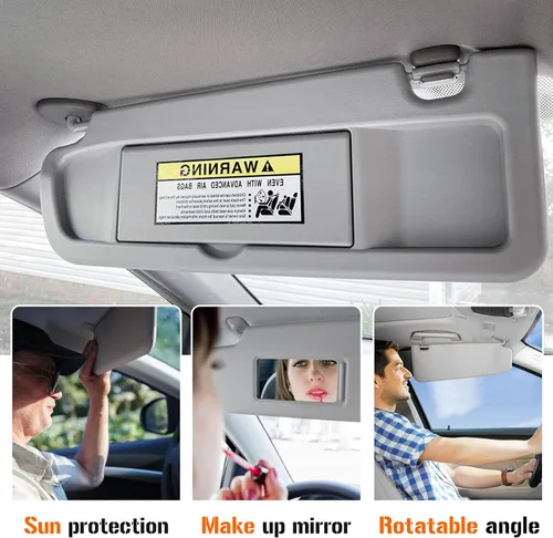 Vista 4 de Visera solar para Honda Civic EX LX Sedan SI Coupe 2006-2011, lado del conductor izquierdo, repuesto gris 83280-SNA-A01ZA