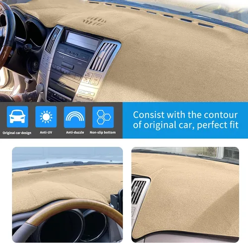 Vista 2 de Cubierta de tablero personalizada para Lexus RX330 2004-2006, RX350 2007-2009, RX400h 2006-2008, almohadilla de cubierta de tablero con orificios