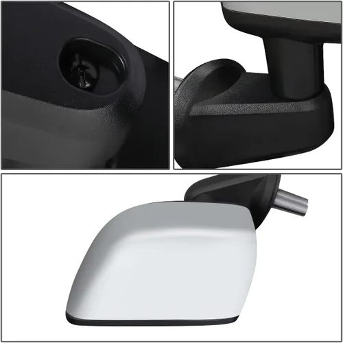 Vista 6 de DNA Motoring OEM-MR-CH1320391 - Espejo retrovisor plegable con calefacción, cubierta cromada, ajuste de potencia, compatible con Wrangler JK