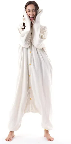 Vista 2 de Beauty Shine Pijama unisex de dibujos animados para adultos, disfraz de Halloween, Navidad, pijamas de felpa para cosplay