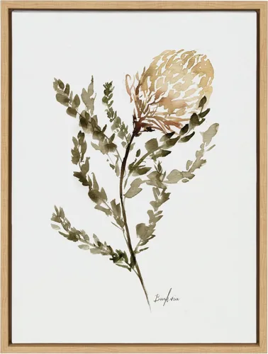Vista 9 de Kate and Laurel Sylvie Wild Banksia - Lienzo decorativo enmarcado para pared, 18 x 24 pulgadas, arte decorativo para pared