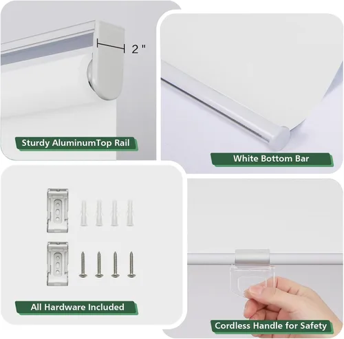 Vista 4 de Persianas enrollables opacas metálicas premium con protección contra los rayos UV impermeables aisladas térmicas hechas a medida para ventanas