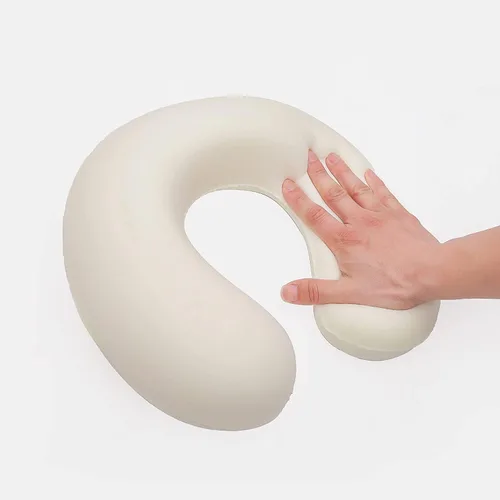 Vista 4 de GDEOUP Almohada de viaje - Almohada cervical de espuma viscoelástica, almohada de apoyo para el cuello, lujosa compacta y ligera de empaque rápido