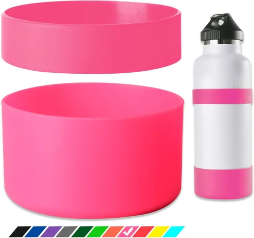 Vista 7 de Greant Funda protectora doble para botella de agua compatible con Hydro Flask, funda flexible de silicona compatible con funda Hydroflask, funda