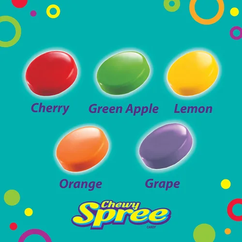 Vista 5 de Wonka Spree - Caramelos duros originales, bolsa resellable, bolsa de 12 onzas Grape, lemon, lime, cherry, orange, sweet outside sour inside