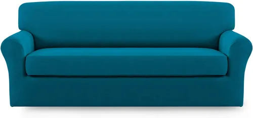 Vista 11 de Easy-Going - Funda elástica de microfibra de 2 piezas para sofá, funda suave de elastano, lavable, parte inferior elástica, protector para muebles