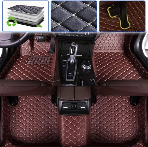 Vista 10 de SureKit Alfombrillas de coche compatibles con Buick GL8 2017-2018, sin reposabrazos, sin interruptor de tanque, forro de suelo, impermeable Gris