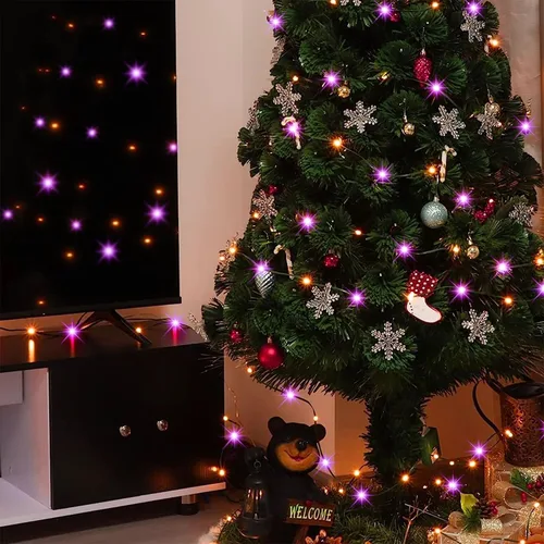 Vista 7 de LJLNION 1000 luces LED de Halloween, 328 pies de largo, guirnalda de luces de hadas para exteriores, impermeable, IP65, luces de alambre de cobre