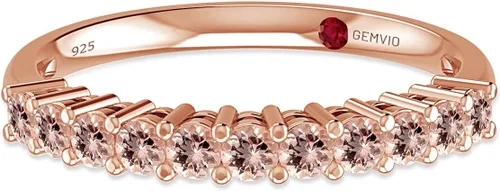 Vista 4 de Colección de 13 CTTW Anillo de compromiso apilable de aniversario y boda con piedras preciosas de corte redondo de 13 CTTW en oro de 14 quilates