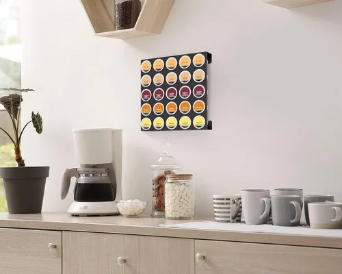 Vista 6 de MyLifeUNIT Organizador de tazas K para cajón montado en la pared, soporte de almacenamiento de cápsulas de café para estación de café, oficina