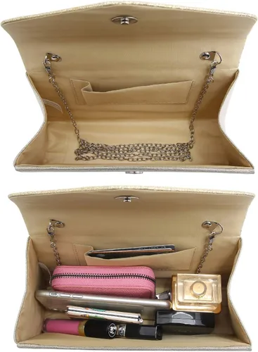 Vista 62 de Dasein Bolso de noche para mujer, embragues de fiesta, bolsos de boda, cóctel, baile de graduación, bolsos con purpurina esmerilada