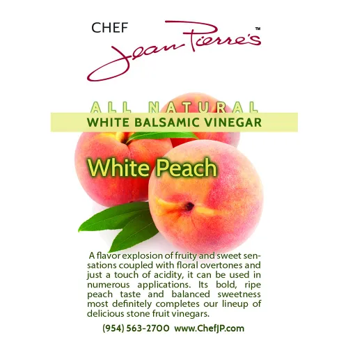 Vista 2 de Chef Jean Pierre's Vinagre balsámico italiano – 12.5 oz (12.7 fl oz) rico sabor a melocotón, 12 años de edad tradicional en barril – Ideal