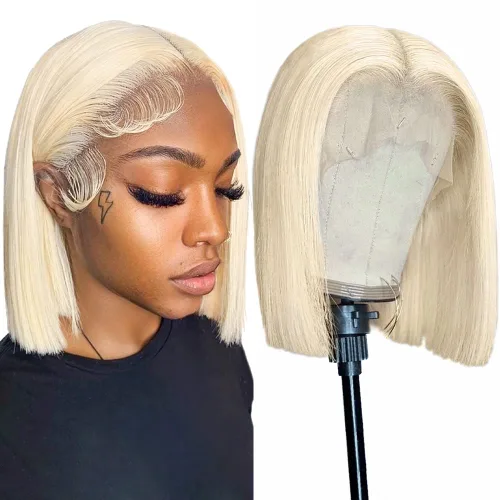 Vista 13 de Flady 1B 99j Peluca Bob de cabello humano 13x4 con encaje frontal HD 150% de densidad 1B, peluca de encaje frontal borgoña de cabello humano