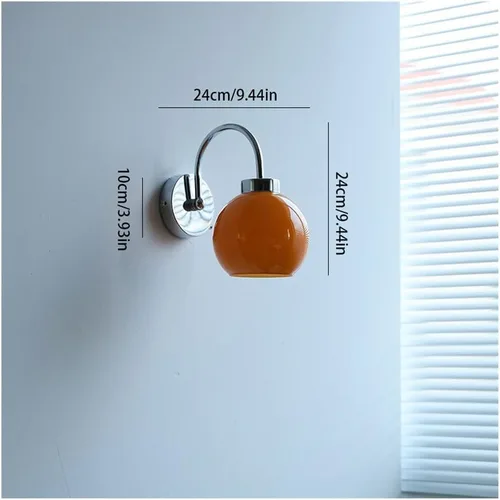 Vista 2 de Wall Lamp Living Room TV Background Wall Simple Glass Room Features Creative Corridor Bedside Lamp Bedroom Wall Lamp Wall Lamp for Bedroom
