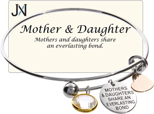 Vista 2 de Mothers & Daughters Share an Everlasting Bond Heart Charm brazalete