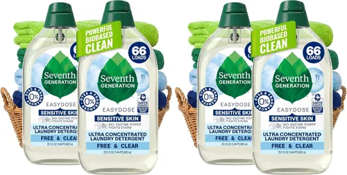 Vista 10 de Seventh Generation Detergente para ropa, ultra concentrado EasyDose, libre y transparente, 23.1 onzas líquidas (paquete de 2)