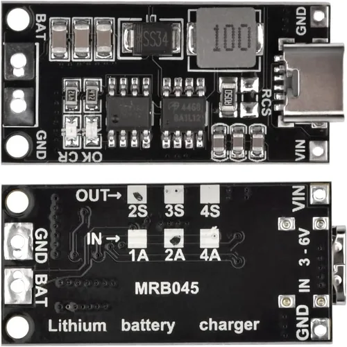 Vista 3 de Adeept Tipo-C USB-C 2S 2A 18650 21700 3.7V Módulo de carga de batería de litio Placa de carga Step-Up Boost Li-Po polímero USB C a 8.4V