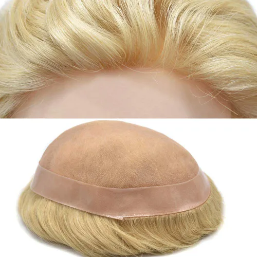 Vista 39 de LOVIN - Sistema de cabello humano para hombres, postizo fino de encaje mono para hombre, prótesis masculina de piel de polietileno alrededor