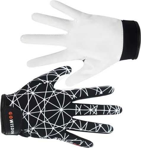 Vista 2 de Guantes de receptor de fútbol americano juvenil, guantes de fútbol americano con agarre de silicona para niños y niñas con Super Stick