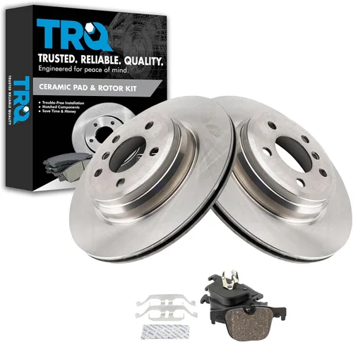 Vista 108 de TRQ Juego de pastillas de freno y rotor de cerámica trasera compatible con Honda Accord V6 1998-02 3.0L con frenos de disco traseros 02-06 Acura RSX